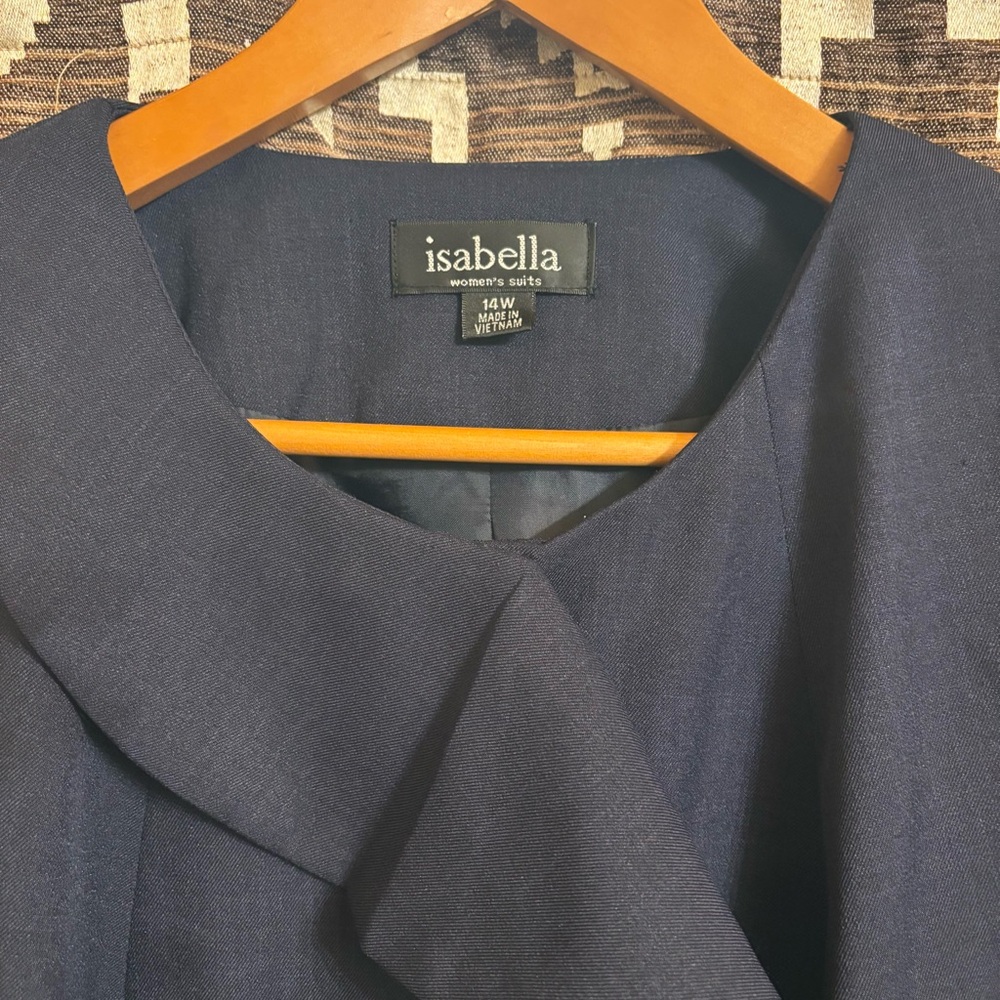 Women’s Isabella Navy Blue Ruffle Blazer Jacket Size 14 - Picture 9 of 16